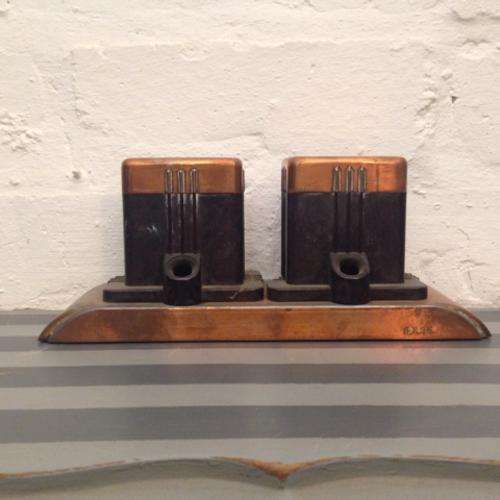 Art Deco bakelite and Copper Inkwell