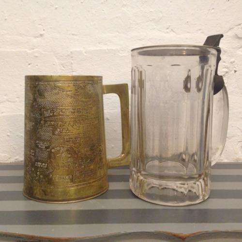 Antique Copper and Glass and silverplate (1891)  Tankard Collection