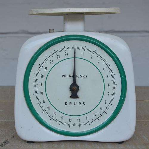 Vintage White & Green Krups Scale