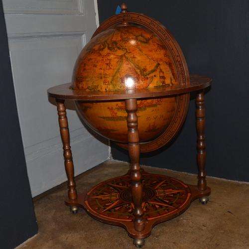 Large Antique Globe Bar Very Good Condition
