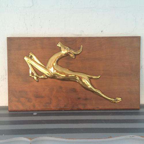 Copper on wood Springbok Plaque (45 x 25)