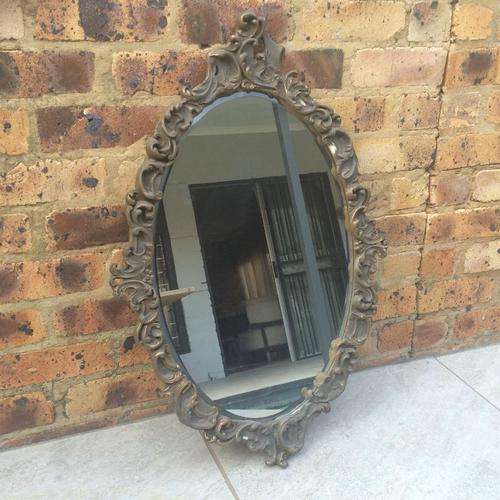 Large Antique Beveled Mirror (900mm Tall)
