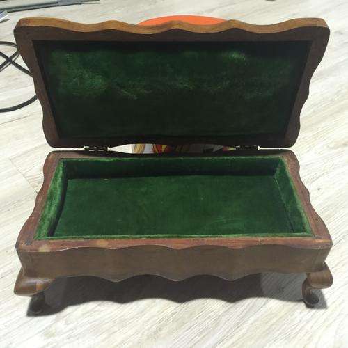 Antique Handcrafted Wooden Jewelry Box (+_250mm x 130mm)