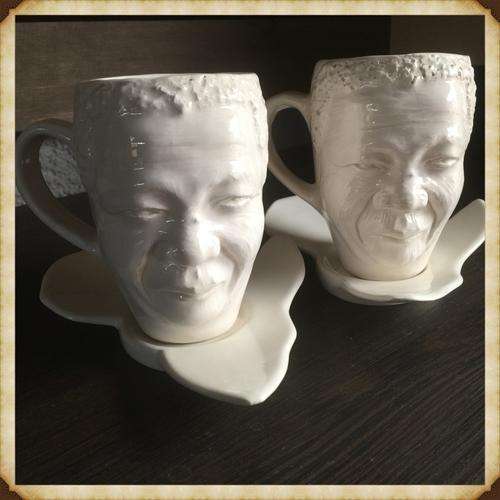 Nelson Mandella Cups with Africa Plate (Bidding fro two cups)