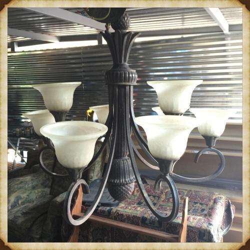 Large 9 Light Cast Iron Chandelier