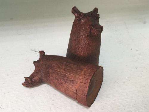 Hand Crafted Wooden Wart Hog Salt and Pepper Shakers
