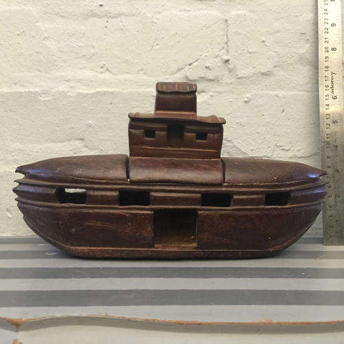 Antique Wooden Hand Carved Noas Ark