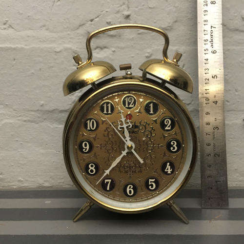 Vintage Brass Alarm Clock (Working)