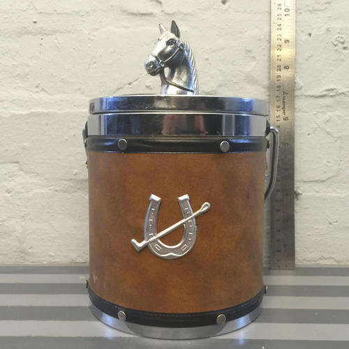 Vintage Ice Bucket with Equestrian Theme
