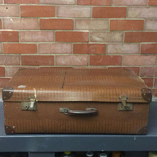 Large 1967 Vintage Feax Snake skin Suitcase