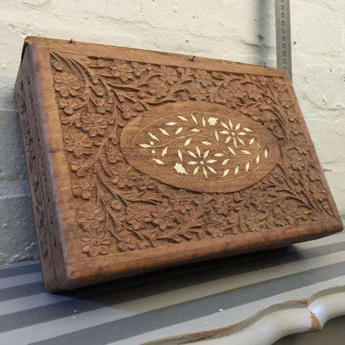 Handcrafted Rosewood with mother of pearl inlay Jewelry Box
