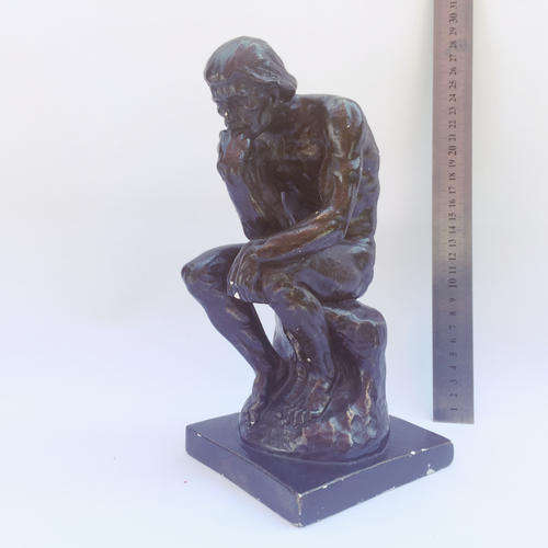 CAST "THE THINKER" BRONZE LOOK SCULPTURE
