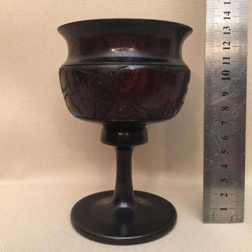 HANDCRAFTED DARK WOOD GOBLET