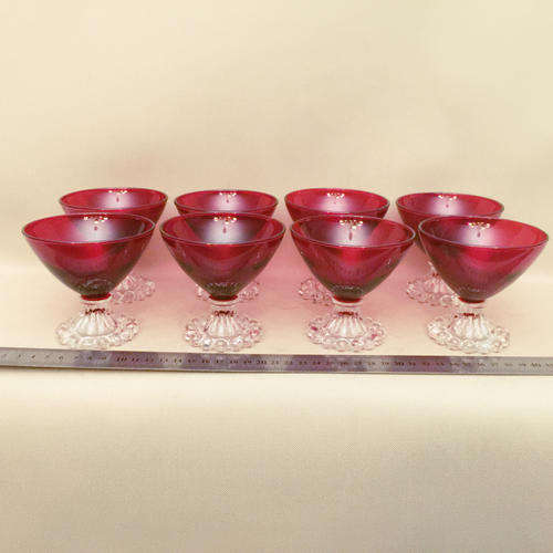 Eight Ornate Rose Fruitbowls