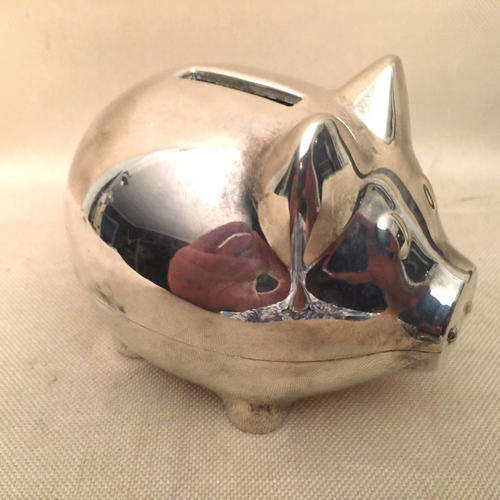 SILVERPLATED PIGGY SAVINGS BANK