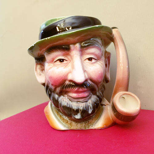 Rare Pipe Smoker Vintage Toby Jug - 15cm tall