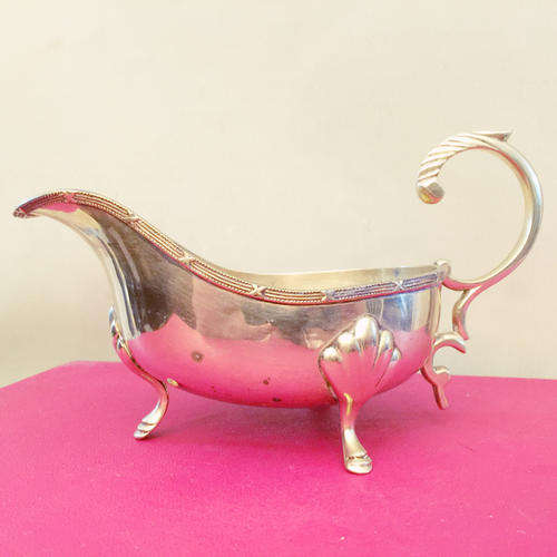 Victorian Solid Brass Sauce Pitcher Gravy Boat (1)