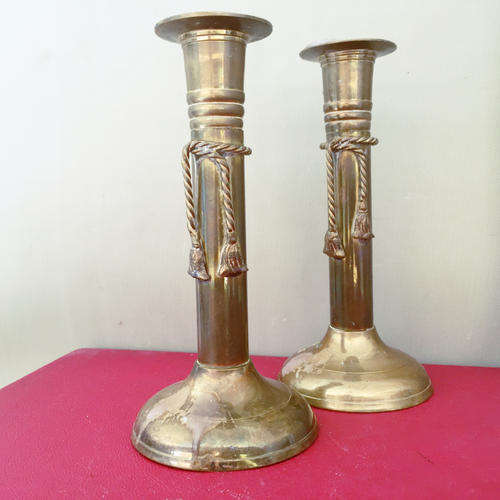 Two Brass Candelabras