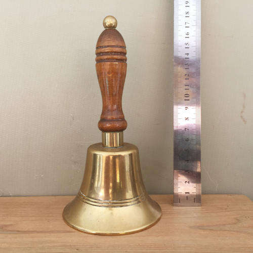 Vintage Brass Bell with Wood Handle