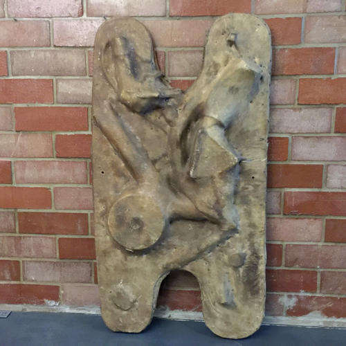 Large Contemporary Artwork - Stretched Animal Skin on Board (1)