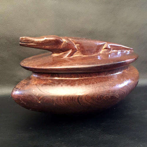 Rare Solid Wood Crocodile Jewelry Box