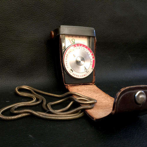 Vintage Sekonic Japanese Light Meter in leather pouch