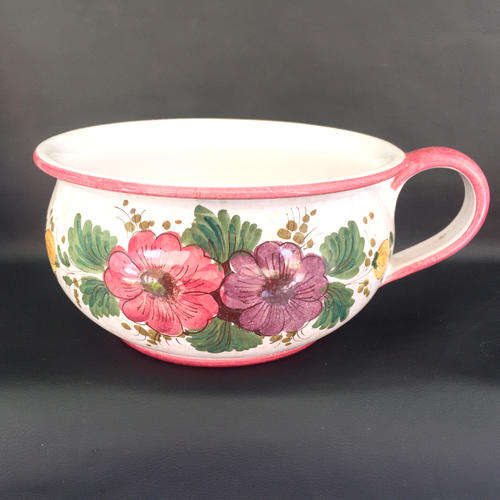 Vintage Hand Painted Italian Porcelain Bed Pan