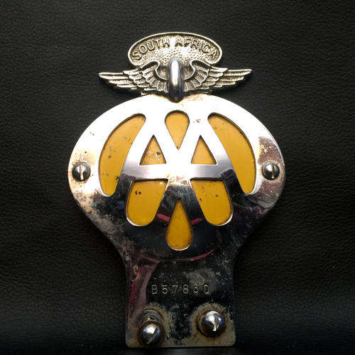 Vintage South African AA Metal Badge, With Original Enamel Backing! (B57830)