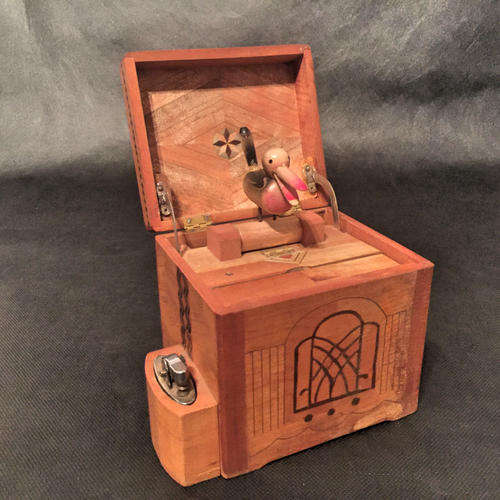 SUPER RARE Hand Crafted Wood Art Deco Cigarette Dispenser with Working Sound Box!!!