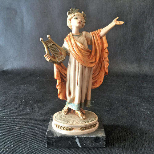 Rare Italian Depose Ivorine Statue on Genuine Carrara Marble Base