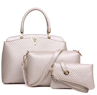 SALE!Was R395.3 pieces setbag, shoulder bag, clutch.White color.