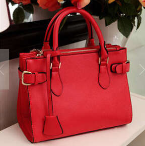 Office lady loves wild match handbag. Red color. Stock in ZA