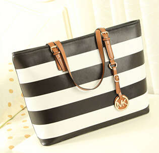 Big navy style classic stripe handbag. Black color. Stock in ZA