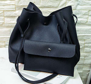 2 piece concise bucket bag. Black color. Stock in ZA