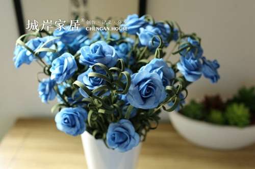 Beautiful silk flower, plastic flower-diamond roses, 41cm. 7 colors.