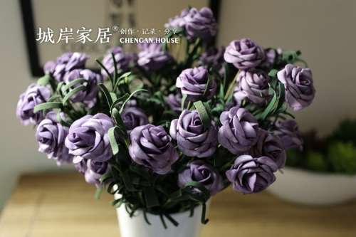 Beautiful silk flower, plastic flower-diamond roses, 41cm. 7 colors.