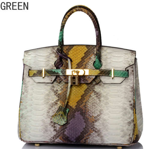 Genuine leather snake pattern handbag. Green pattern.Delivery only start 5 Sep 2017