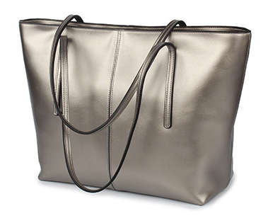 Genuine leather all-match big capacity lady bag. Silver grey color. Stock in ZA.