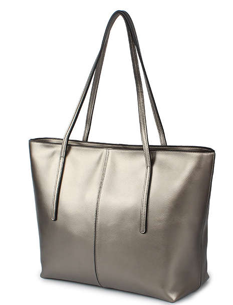 Genuine leather all-match big capacity lady bag. Silver grey color. Stock in ZA.
