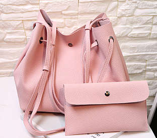 2 piece big capacity bucket bag. Pink color. Stock in ZA
