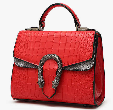 Snake pattern fashion bag. Red color. Stock in ZA.
