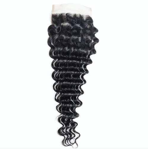 Deep wave Closure. Free parting(can be centre, left, right) 4*4cm lace. 16 inch. fit 14-18 inch hair