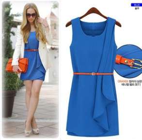 Fashion one piece dress- like stars! OL favourate! get belt for free, 4 sizes, 2 colors