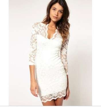 Sexy lace deep V dresses, 2 colors, 3 sizes