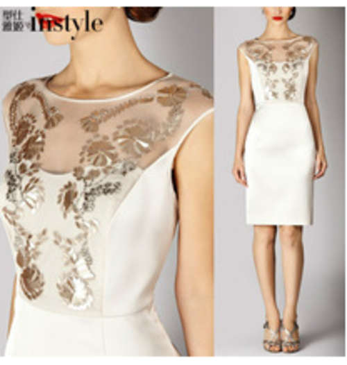 Karen Millen elegant ladies' sick beaded dress, size S-XXL.