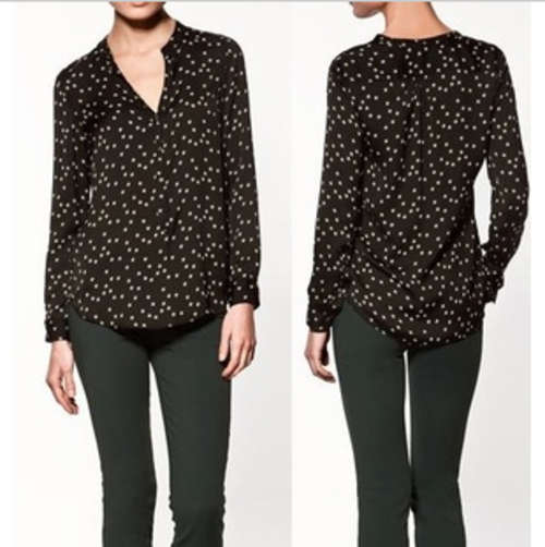 Big promotion! Retro star printing chiffon long sleeve shirt, 3 sizes, shipping fee only R30