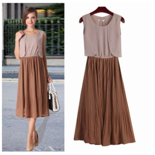 Chiffon long pleated dress, free size, shipping fee R30