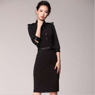 Big name brand style! Elegant epaulette dress, 4 sizes, free belt!