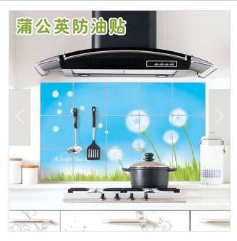 Kitchen sheet, sticker for grease proofing, easy to stick and get off! dandelion, size 45*75CM