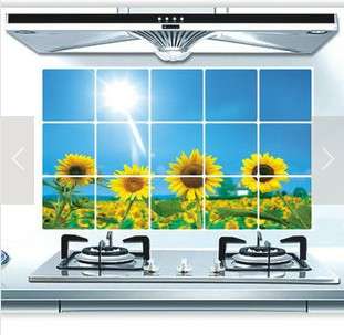 Kitchen sheet, sticker for grease proofing, easy to stick and get off! sunflower, size 45*75CM